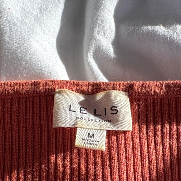 Rust Orange Ribbed Wrap Top - Picture 2 of 4